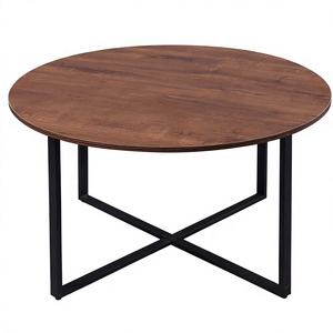 Mesa de Centro Redonda de Madera de Diseño Moderno y Estilo Contemporáneo, Mesa de Cóctel para Sala de Estar y Dormitorio - Product Image 2