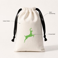 Pochette à cordon en toile de coton naturel sur mesure, impression de logo personnalisée, taille personnalisée, emballage cadeau de Noël