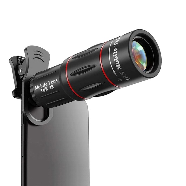 High-Definition 18X External Telephoto Lens Mobile Phone Single Tube Telescope for Outdoor Photography