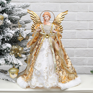 Vente promotionnelle Figurine d'<span class=keywords><strong>ange</strong></span> <span class=keywords><strong>de</strong></span> Noël sur le sommet <span class=keywords><strong>de</strong></span> l'arbre 40 cm Figurine d'<span class=keywords><strong>ange</strong></span> <span class=keywords><strong>de</strong></span> Noël en or Ornement d'<span class=keywords><strong>ange</strong></span> <span class=keywords><strong>de</strong></span> Noël - Product Image 5