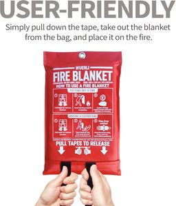 Bestseller WUERLI Notfall-Feuerlöschdecke 40" X 40" Glasfaser Weiß Ohne Ösen für Haus und Küche Feuerschutz - Product Image 3