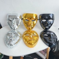 Nouvelle Arrivée Masque de Bal Disco en Miroir Brillant de Haute Qualité, Or et Argent, pour Fête, Mascarade et Cosplay