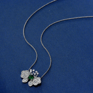 Nueva llegada señoras 925 collar de plata esterlina joyería diamante amarillo CZ collar - Product Image 2