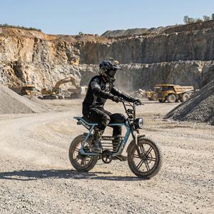 Vélo électrique tout-terrain robuste <span class=keywords><strong>de</strong></span> style Scrambler avec pneus larges et suspension avant, idéal pour les routes <span class=keywords><strong>de</strong></span> carrière - Product Image 4