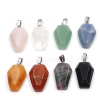 Bijoux fantaisie pendentifs énergie naturelle pierre de guérison cristal cercueil pendentif collier pour hommes femmes Halloween cadeau