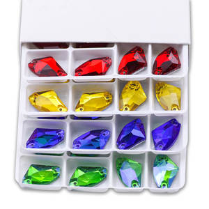 ขายดีพลอยเทียมสองรูทรงหยดน้ำตาหลังเรียบสำหรับชุดแต่งงานเย็บบนแก้วรูปทรงต่างๆ - Product Image 5