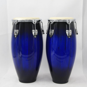 Juego de Tambores de <span class=keywords><strong>Conga</strong></span> Profesionales de Madera de Caucho con Soporte, con Parches de Piel de Búfalo, Tambores Latinos - Product Image 1