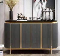 Armoire de table de console d'acier inoxydable d'or de luxe buffet de dessus de buffet de dessus de marbre pour la maison meubles de salon
