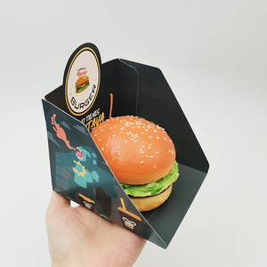 Bandejas personalizadas Eco-Friendly <span class=keywords><strong>Flat</strong></span> Kraft Papelão Papel Comida Para Snacking E Takeaway Hamburger Food Boat Forma Bandeja Com Logotipo - Product Image 3