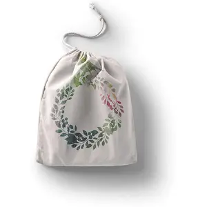 ถุงผ้าฝ้ายพิมพ์โลโก้แบบกำหนดเองถุงใส่ของขวัญแบบเชือกผูกสำหรับงานแต่งงานขนาดเล็กถุงของขวัญของที่ระลึก