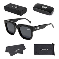 Lunettes de soleil carrées surdimensionnées tendance TikTok de haute qualité pour hommes, logo personnalisé, UV400, lunettes de soleil de luxe en acétate pour femmes