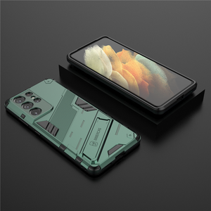 Armor Cyber a prueba de golpes funda delgada con soporte para Samsung Galaxy S21 FE S22 S23 Ultra Plus M31 M51 A12 A13 A32 A52 A72 A53 <span class=keywords><strong>A33</strong></span> - Product Image 6