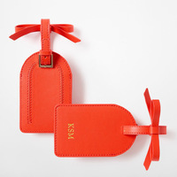 Étiquette de bagage en cuir PU tendance avec nœud papillon, plaque d'identification de voyage, plaque d'information d'embarquement, identificateur anti-perte, étiquette de rangement pour bagages
