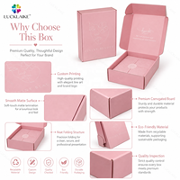 Boîte d'expédition en carton ondulé rose personnalisée avec logo OEM pour cosmétiques, emballage postal, boîte en papier avec assurance qualité