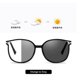 새로운 블루라이트 차단 변색 대형 프레임 패션 유니섹스 큰 얼굴용 투명 렌즈 변색 독서 안경 - Product Image 2