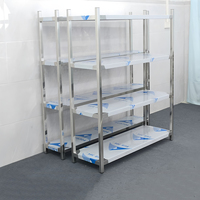 Étagère multi-niveaux en acier inoxydable épaissi, sur pied, personnalisable, pour restaurant, hôtel, cuisine, entrepôt, balcon, stockage