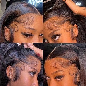 Parrucche in Pizzo Svizzero HD All'Ingrosso, Parrucche Senza Colla in Capelli Umani, Capelli Vietnamiti Grezzi Allineati alla Cuticola, Parrucche Frontali in Pizzo per Donne di Colore - Product Image 4