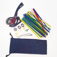 Kit de pipe à tabac portable personnalisable en direct d'usine avec grattoir, support et autres accessoires