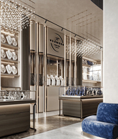 Großhandel Luxus Glas Schmuck Vitrine Benutzer definierte LED-Licht Display Möbel für Store Custom Jewelry Store Vitrinen