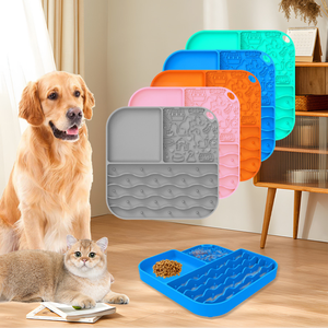 Nhà máy trực tiếp bán buôn thức ăn chậm Bát Mat Pet Silicone cốc hút liếm Mat thân thiện với môi di động cho mèo chó - Product Image 4