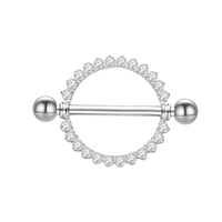 G23 Titanium Implant Grade 2025 IGI Certified Zircon Gold Plated Nipple Rings Wholesale Women Men Body Piercing Jewelry