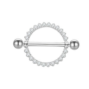 G23 titanio implante grado 2025 IGI certificado circón chapado en oro <span class=keywords><strong>pezón</strong></span> anillos venta al por mayor mujeres hombres cuerpo <span class=keywords><strong>Piercing</strong></span> joyería - Product Image 2