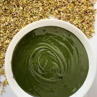 Pâte de pistache verte, beurre de noix, pâte de pistache pour gâteau au yaourt basque, pain, toast, thé au lait, chocolat de Dubaï, ingrédients de pâtisserie