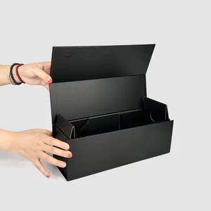 High-end Custom Waterproof UV Coating <b>Magnetic</b> Luxury Folding Paper Gift <b>Box</b> with Embossed Sponge Lining for Wine and Whiskey - Product Image 4
