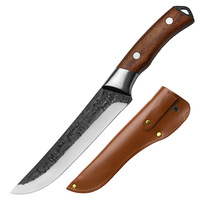 Couteau de boucher mongol en acier inoxydable forgé à la main pour trancher le porc, le bœuf et le mouton avec manche en bois pour couper les os