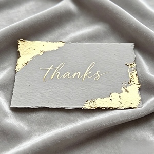 Cartes de remerciement personnalisées avec logo en feuille d'or pour vêtements, lettres d'invitation et cartes de vœux en papier - Product Image 1