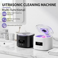 Nettoyeur ultrasonique UV pour bijoux, montres, aligneurs dentaires, protège-dents et prothèses dentaires, en acier inoxydable à l'intérieur
