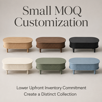 Table basse ovale moderne de style nordique à plateau relevable, en MDF rainuré, avec compartiment de rangement dissimulé pour salon