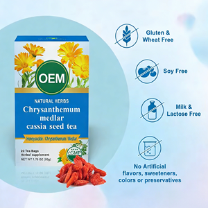 ชาสมุนไพร OEM ดอกเก๊กฮวย โกจิเบอร์รี่ เมล็ดขี้เหล็ก ผสมฮันนี่ซัคเคิล บรรจุ 20 ซองชา ซองละ 2.5 กรัม บรรจุกล่องมาตรฐาน CGMP - Product Image 2