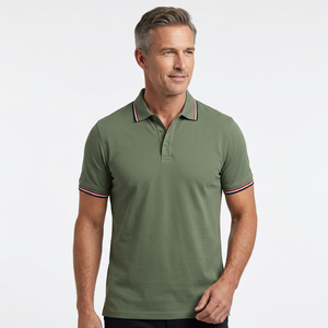 Polo de Manga Corta para Hombre, Color Sólido, con Ribete en Contraste, Logotipo Personalizado, Ropa Casual - Product Image 4