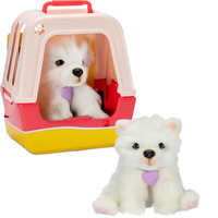 Bigsmartfish LLP Peluche interactive Chiot Samoyède Luna - Réagit aux caresses, plus de 60 sons, fourrure douce, pattes lestées, rembourrage en coton PP