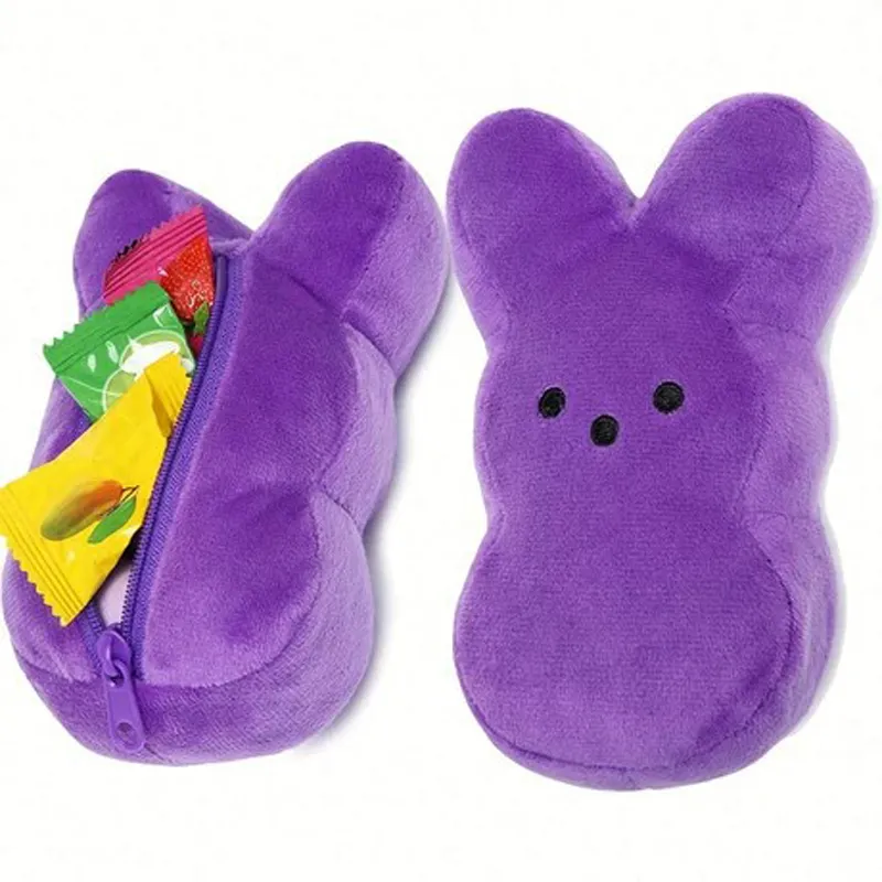 Venta al por mayor de fábrica Pascua lindo suave peluche Peeps conejo peluche conejito con cremallera Pascua Peeps conejito