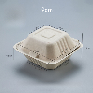 Kotak Makanan Sekali Pakai Tahan Air Ramah Lingkungan dari Kertas Kraft dengan Bahan Daur Ulang, Kotak <span class=keywords><strong>Burger</strong></span> & Sushi dari Pulp Cetak - Product Image 1