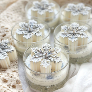 Bougie fantaisie flocon de neige LANJO, bougie en pot scintillante d'hiver, bougie décorative d'aromathérapie, cadeau, décoration d'intérieur - Product Image 3