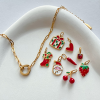 EManco Kerstthema verwisselbare bedelarmband verguld emaille schattige fruit & kerstman DIY dropshipping