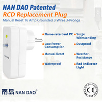 Adaptateur de prise PRCD européenne NANDAO 16A certifié CE, dispositif de protection contre les courants résiduels 250V, protection contre les fuites industrielles, climatiseur