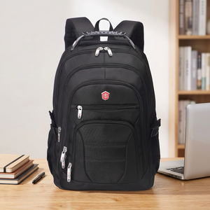 Mochila con Logotipo Personalizado para Oficina y Ordenador Portátil, Morral Impermeable de Viaje para Hombre, Mochila de Negocios en Negro - Product Image 1