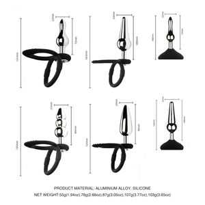 Consolador con tapón Anal para hombre, Juguetes sexuales con anillo de silicona y joyería, de aleación de aluminio - Product Image 2