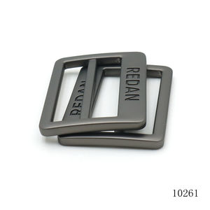 <span class=keywords><strong>Boucle</strong></span> carrée en métal gris mat avec logo personnalisé gravé, accessoires pour sacs - Product Image 2