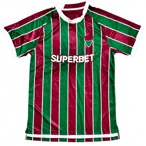 Футбольная форма «Флуминенсе» 25-26 – 100% полиэстер, автоматическая раскройка, дышащий комплект футболки с коротким рукавом - Product Image 1