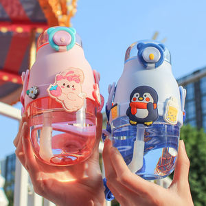 480ML PP Material anticaída y a prueba de fugas portátil Casual niños escuela botella de agua diseño de oso de dibujos animados para niños - Product Image 5