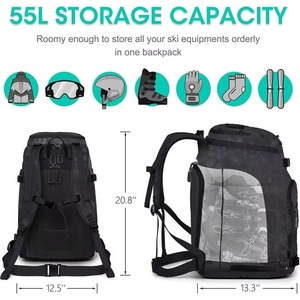 Échantillon gratuit – Ensemble de sacs de voyage pour équipement de ski deux pièces avec logo personnalisé, longueur réglable pour l'extérieur et la salle de sport – Fabriqué en polyester durable - Product Image 3