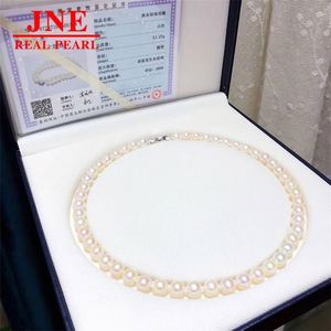 Regalo para el Día <span class=keywords><strong>de</strong></span> la Madre, Collar <span class=keywords><strong>de</strong></span> Perlas <span class=keywords><strong>de</strong></span> Agua Dulce Blancas, Casi Redondas, <span class=keywords><strong>de</strong></span> 9-10 mm, con Luz Intensa y Casi Sin Imperfecciones, para Su <span class=keywords><strong>Suegra</strong></span> - Product Image 2