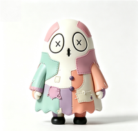 Figurine statique gothique mignonne en vinyle OEM Macaron Pastel Patchwork Ghost Voodoo avec yeux brodés au point de croix, vente en gros directe d'usine chinoise