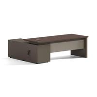 Bureau de direction au design moderne, bureau de PDG, bureau de directeur général, bureau de patron, bureau en forme de L avec tiroir