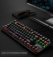 LEAVEN K550 Keyboard Mekanik Punk Baru 87 Tombol USB Type-C RGB Backlit Dapat Diprogram untuk Kompetisi Game dan Kantor